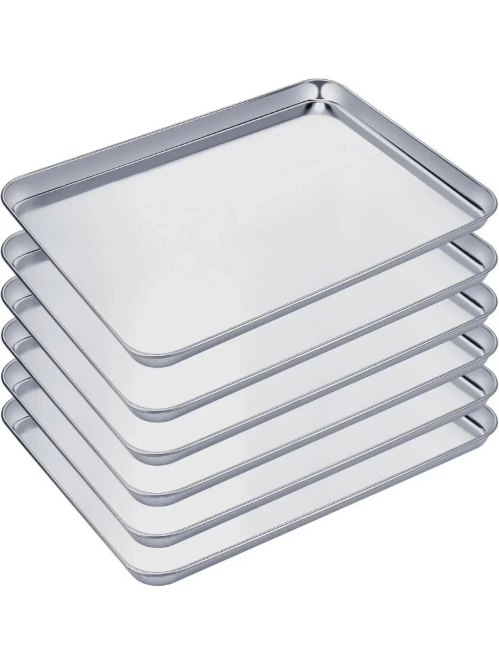 6-Piece Stainless Steel Baking Sheet Set - Cookie Pan, 18x13x1 Inch, Durable